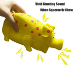 Pig Squeaky Dog Toy, 2 PCS Interactive Rubber Dog Chew Toy - Durable Latex Spot Grunting Pig Toys That Oink for Small Medium Large Dogs (Orange, Yellow)