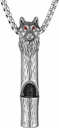 HZMAN Whistle Emergency Necklace for Adults Retro Gothic Wolf Whistle Necklaces Outdoor Survival for Dog Training Camping Hiking Boating Hunting Pendant