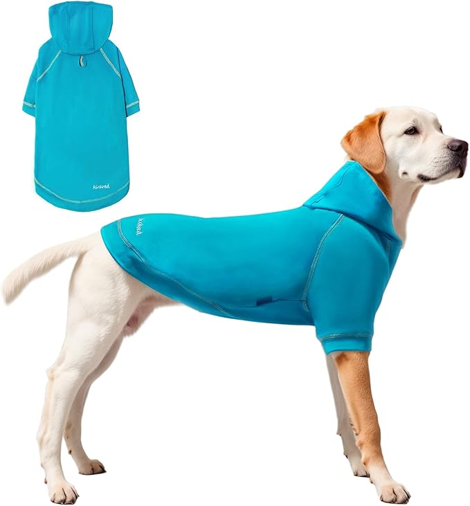 Basic Dog Hoodie Sweatshirts, Pet Clothes Hoodies Sweater with Hat and Leash Hole, Soft Cotton Outfit Coat for Small Medium Large Dogs, Royal Blue (X-Large)