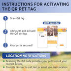Dog Tags Personalized for Pets,Dog Name Tags QR Code,No Subscription Fees,Modifiable Pet Online Profile,Stainless Steel,No App Required,for Dogs and Cats Small,Medium,Large(Flower,Regular)