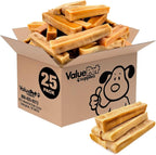 ValueBull Himalayan Yak Cheese Dog Chews, Extra Large, 25 ct Bulk Pack - Long Lasting for Aggressive Chewers, All Natural, Healthy & Safe, Low Odor Nepal Yak Milk Chews