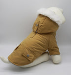 Pet Warm Dog Coat for Winter Dog Clothes Hooded Dog Jacket for Small Puppies Medium Large Dog Cat Clothes Insulated Padded Snow Jacket for Cold Weather Faux Fur (X-Small, Yellow)