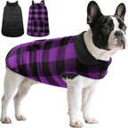 ASENKU Dog Jacket Plaid Reversible Reversible Dog Vest Waterproof Cold Winter Clothes Pet Apparel for Small Medium Large Dogs (M, Purple)