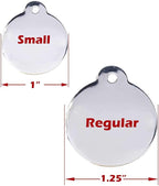 Engraved Pet Tag for Dogs and Cats - Personalized Front & Back up to 4 Lines of Text Custom Engraved ID, Round Paw Print Solid Plating Stainless Steel Nebula Regular