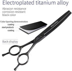 Fenice Peak Professional Dog Grooming Scissors Pet Curved Thinning Shears 7.0'' Extremely Sharp Blades 440C Steel Thinning Scissors Durable Smooth Motion & Fine Cut for Dogs and Cats(Black)