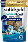 Solid Gold Meatball Dog Food Toppers for Dry Food - High Protein Chicken Meatball Topper for Dogs - Complete Meal, Meal Mix in or Soft Dog Treats - Gut Support - 3 Pack *Refrigerate After Opening*