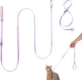 Cat Harness and Leash Set, Lightweight Escape Proof Cat Harness Leash with Padded Handle, Adjustable Cat Leash and Harness for Kitten Small Large Cats Walking Training (Monet Purple, M)