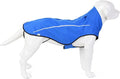 Mile High Life Dog Raincoat, Adjustable Waterproof Reflective Rain Jacket for Small Medium Large Dogs, Lightweight Breathable Pet Rain Coat with Leash Hole(Blue,L Chest 32-40")