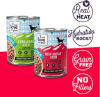 I and love and you Wet Dog Food - Baad Mooon On The Rise Variety Pack - Beef + Lamb, Grain Free, Filler Free 13oz can, 6pk
