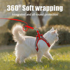 Dog Harness Small Sized and Leash Set, Dog Harness with Leash Set, Comfortable Air Mesh Dog Vest Harness with Reflective Strip, Reflective for Safe Easy Walking Dogs, Cats, Red S