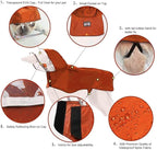 Pet Raincoat Packable Hooded Dog Rain Jacket Reflective Strips Lightweight Adjustable Poncho for Small Medium Large Dogs Orange, XS (Back:11 Inches)