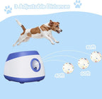 Automatic Dog Ball Thrower Launcher Interactive Toys, Auto Dog Ball Launcher for Medium to Large Dogs, Remote Control Tennis Balls Machine for Dogs, Pet Mental Stimulation Toys, with 6 Balls