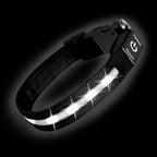 Super Bright LED Dog Collar - Fully Waterproof & Adjustable Glow Collar - USB-C Rechargeable for Night Walking, Safety - Flashing Lighted Collar for Dogs(White,L)