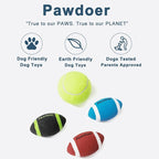 3 Pack Squeaky Dog Ball, Soft Latex Rubber Squeaky Toy for Small Dogs Puppies, Cute Bounce Squeak Football for Fetch Play