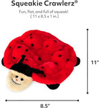ZippyPaws Squeakie Crawler- No Stuffing Dog Toy to Keep Them Busy, for Small, Medium, & Large Dogs, Squeaky Pet Toy for Boredom, Unstuffed Chew Toy, Soft Plush Puppy Products, Betsey The Ladybug- 10"
