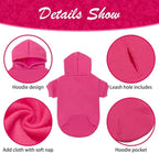 KOOLTAIL Basic Dog Hoodie - Soft & Warm Dog Hoodie Sweater with Leash Hole and Pocket, Dog Winter Coat, Cold Weather Clothes Sweatshirt for Small Medium Large Dogs Puppy Cat Boys Girls Deep Pink L