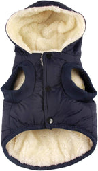 Fleece Lining Extra Warm Dog Hoodie in Winter for Medium Dogs Jacket Pet Coats with Hooded,Blue L