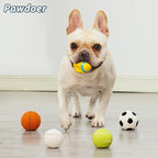 Squeaky Dog Ball, Soft Latex Rubber Squeaky Dog Toys for Small Dogs Puppies, Cute Squeak Toys Play Ball - Tennis, Soccer, Football, Basketball and Baseball 5 Pack