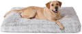 Bedfolks Plush Dog Crate Bed, Waterproof & Washable Faux Fur Pad for Extra Large Dogs, Grey, 41"x27"