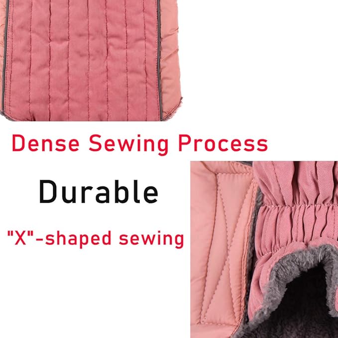 Fleece Dog Hoodie for Medium Dogs Super Warm Doggie Jacket for Cold Winter Dog Coats,Pink L