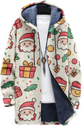 Oversized Full Zip Hoodie for Men Sherpa Fleece Lined Jacket with Hood Soft Warm Winter Coat with Pockets