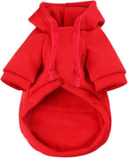 Jecikelon Winter Dog Hoodie Sweatshirts with Pockets Warm Clothes for Small Dogs Chihuahua Coat Puppy Custume Clothing (Large, Y02-Red)