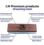 Original Deshedding Grooming Tools for Horse, Cats & Dogs Easy Ergonomic Wooden Handle Professional Brush Grooming Tool, Remove painlessly 95 Percent of Lose Hair Fur & Dirt (5 inch)