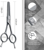 4.5" Thinning Shears for Dogs Grooming Face with Safety Round Tip for Small Dogs Face Paw Ears Trimmer Professional Small Cat Grooming Scissors (4.5" Blender, Gray)