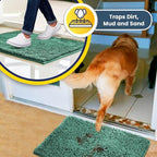 Muddy Mat® Shown on TV – Super Absorbent Door Mat Indoor, Microfiber Quick Dry Chenille Entryway Rug, Non-Slip Front Door Mat, Indoor Mats for Entryway, Machine Washable Pet Rug, Sea Green 24"x36"