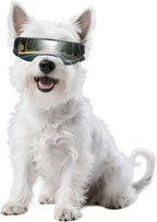 Namsan Dog Goggles Small Breeds, UV Protection Dog Glasses for Small Dogs, Puppy Sunglases Windproof Dustproof Driving Eye Protection, Adjustable, Cute Silver