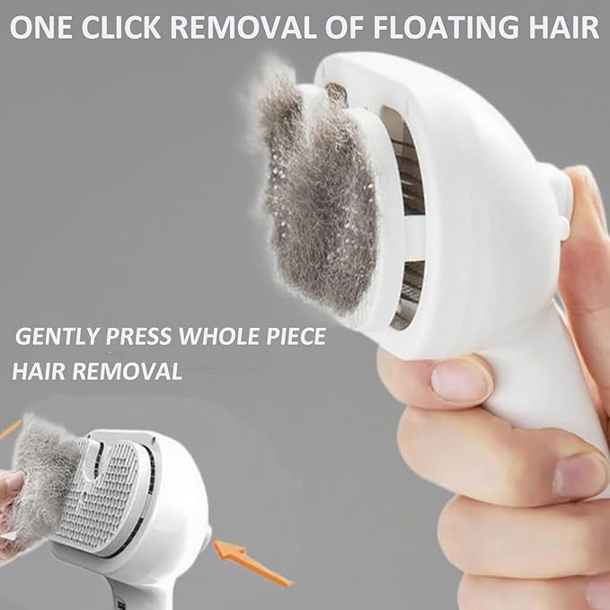 Fresh Fur Shower Brush, 3-in-1 Self-Cleaning Steamy Pet Brush for Dogs & Cats – Grooming Tool for Long & Short Hair, Removes Loose Hair and Reduces Shedding (Green)