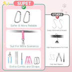 Supet Dog Grooming Hammock, Dog Hanging Harness for Nail Trimming Doorframe, Pet Holder Restraint for Clipping Nails, Pet Hoist Sling for Cutting Nails, Ear & Eye Cleaning, Medicine at Home (L)