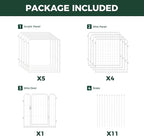 FXW Pawadise Acrylic & Wire Mesh Indoor Dog Playpen, Heavy Duty 24 Inch 10 Panels Metal Dog Pen for Puppy and Small Dogs, White│Patented