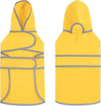 Dog Raincoat for Medium Dogs Waterproof Hooded Rain Jacket with Reflective Strips Leash Hole & Poncho Adjustable Fit (Yellow,L)