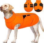 Kuoser Dog Jacket, Winter Dog Coats for Medium Dogs, Reflective Doggie Cold Weather Coats Pet Clothes, Puppy Snow Jacket for Frech Bulldog, Boston Terrier, Orange L