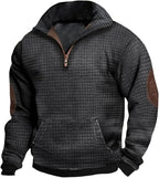 HOTYD Western Jackets for Men Cowboy Sweatshirts Vintage Ethnic Graphic Casual Long Sleeve Top 1/4 Zip Pullover Hoodies