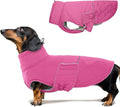 BRKURLEG Dog Winter Jacket, Warm Dog Winter Coats for Small and Medium Large Dogs, Reflective Adjustable Pet Cold Weather Coats, Waterproof Dogs Snow Jacket Clothes Fleece Vest (XS, Rose Red)