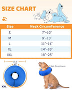 Supet Inflatable Dog Cone Collar Alternative After Surgery, Dog Neck Donut Collar Recovery E Collar for Neuter, Soft Pet Cone for Small Medium Large Dogs