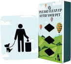 DISPENSE-ART™ collection "Hot Air Balloon" - Custom UV printed design on rust-proof aluminum starter dog waste station/roll bag system - Includes 400 dog waste bags & 10x12 Sign