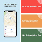 GPS Tracker for Dogs, 2 in 1 Pet Tracking Smart Collar (Only iOS), No Monthly Fee GPS Tracker Dog Collar, Real-time Location Comfortable PU Tracker Tag for Small, Medium Large Dogs(Locator Included)