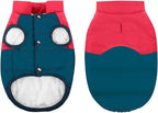 ASENKU Dog Winter Coat - Waterproof Windproof Dog Jacket, Warm Snowproof Doggie Puffer Vest for Cold Weather, Lightweight Snow Coats for Small Medium Large Dogs (Red&Navy, XXXL)