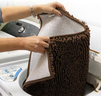 Muddy Mat® Shown on TV – Super Absorbent Microfiber Dog Door Mat for Muddy Paws, Non-Slip Washable Pet Rug, Quick Dry Chenille Entryway Carpet, Machine Washable Indoor Outdoor mat, Brown 30"x19"