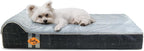 Laifug Orthopedic Memory Foam Dog Bed with Durable Water Proof Liner and Removable Washable Cover (Large (34"x22"x5.5"), Black Grid Gray)