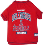 MLB LA Angels Dog T-Shirt, X-Small. - Licensed Shirt for Pets Team Colored with Team Logos. - Premium Stretchable Materials for The Comfort of Your Dog & cat.