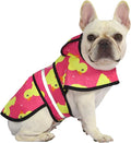 HDE Dog Raincoat Jacket Reflective Adjustable Hooded Pet Poncho Rain Coat with Leash Hole for Small to X-Large Dogs Pink Ducks - S