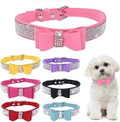 Serijoars Small Dog Collar with Rhinestone Crystal Diamond Colorful Bling Girl Puppy Cat Collars (XS, Pink1)