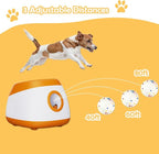 Automatic Dog Ball Thrower Launcher Interactive Toys, Auto Dog Ball Launcher for Medium to Large Dogs, Remote Control Tennis Balls Machine for Dogs, Pet Mental Stimulation Toys, with 6 Balls