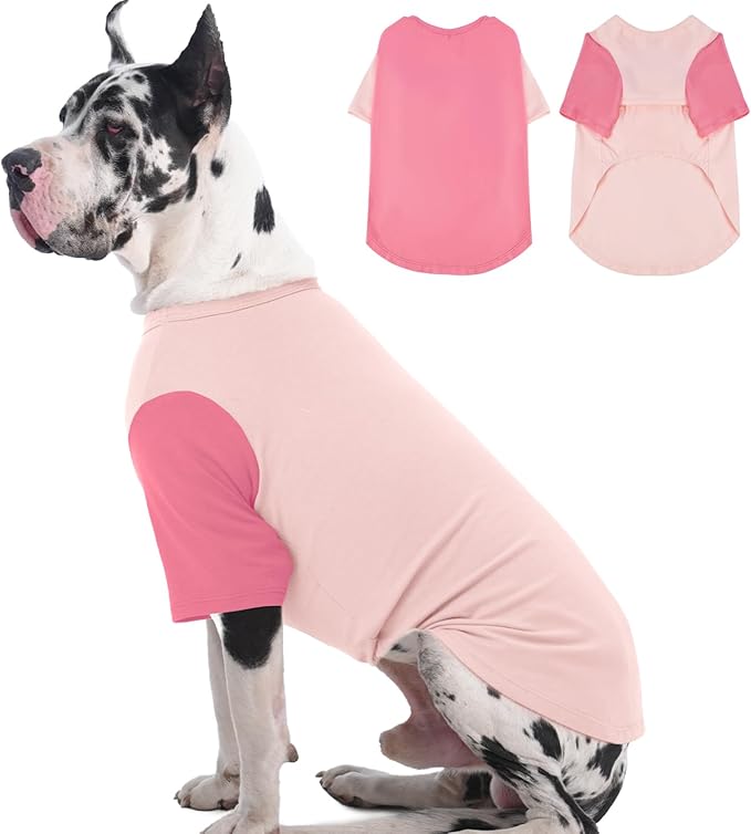 IKUPUKO 2 Pack Dog T-Shirts for Extra Large Dogs Soft Breathable Cotton Shirt Shedding Control Clothes for Great Dane, Summer Hot Weather Walking, Seaside, Park Play, XXXXXL