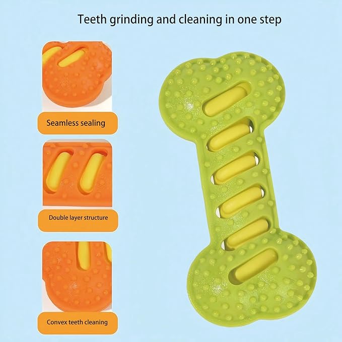 Dog Toy TPR Teeth Grinding Bone Anti Bite Interactive Training Dog Toy Bite Dog Bone Dog Soothing Tool (Green)