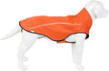 Mile High Life Dog Raincoat, Adjustable Waterproof Reflective Rain Jacket for Small Medium Large Dogs, Lightweight Breathable Pet Rain Coat with Leash Hole(Orange,L Chest 32-40")